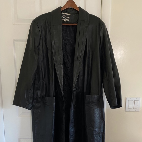 Vintage Leather Trench Coat - Picture 3 of 8